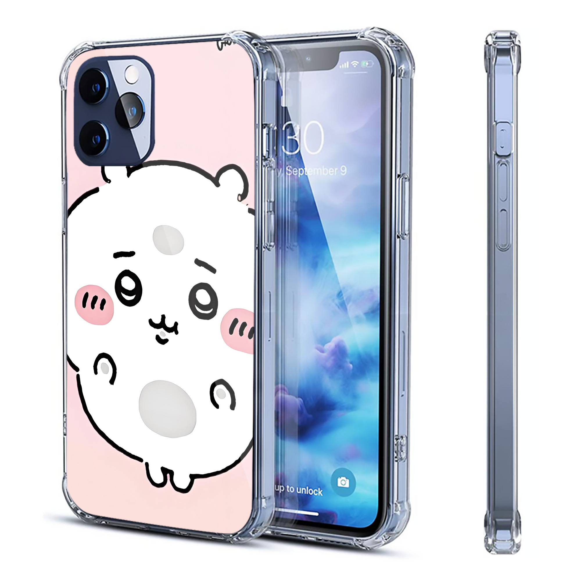 （画像用） ちいかわ Chii-kawa 【iPhone 12シリーズ対応】透明スマホケース（クリアソフトケース）